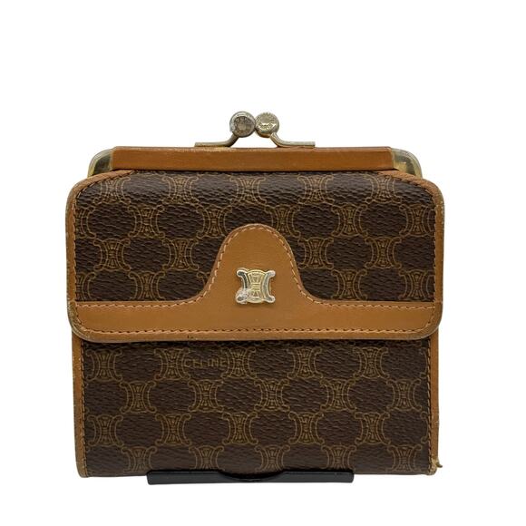 CELINE Vintage Wallet Macadam Triomphe Brown*Excellent Condition - Picture 1 of 10